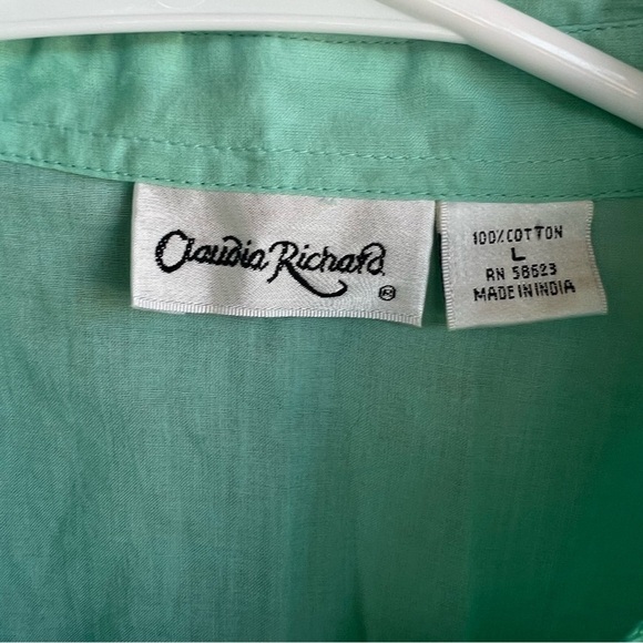 Vintage Cottagecore Floral Button Down Top - Size L - 100% Cotton Spring Summer - Picture 2 of 4